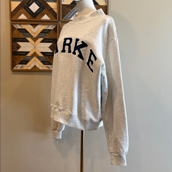 PARKE Heritage Back to School Varsity Mockneck Heather Grey and Denim size S/M - Picture 4 of 10